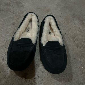UGG women Black Suede Loafers